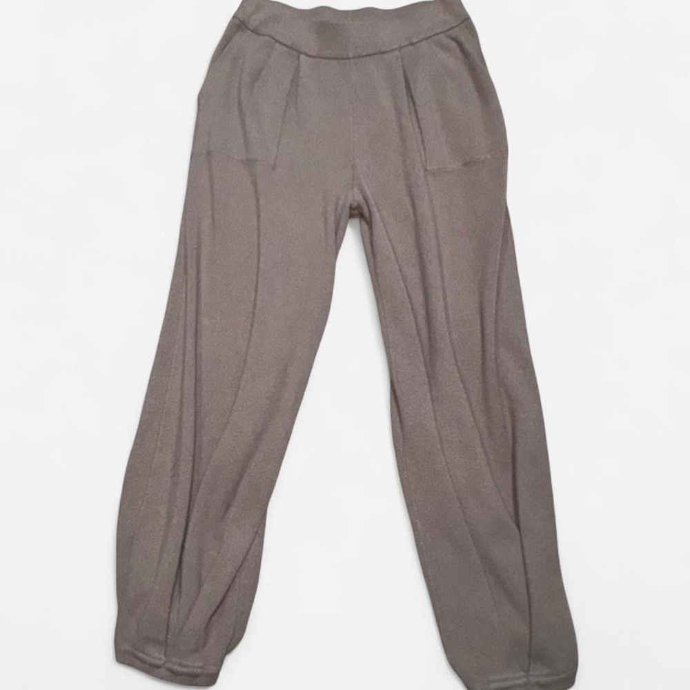 Sage Stone Ribbed Lounge Jogger Pants – Taupe Brown
